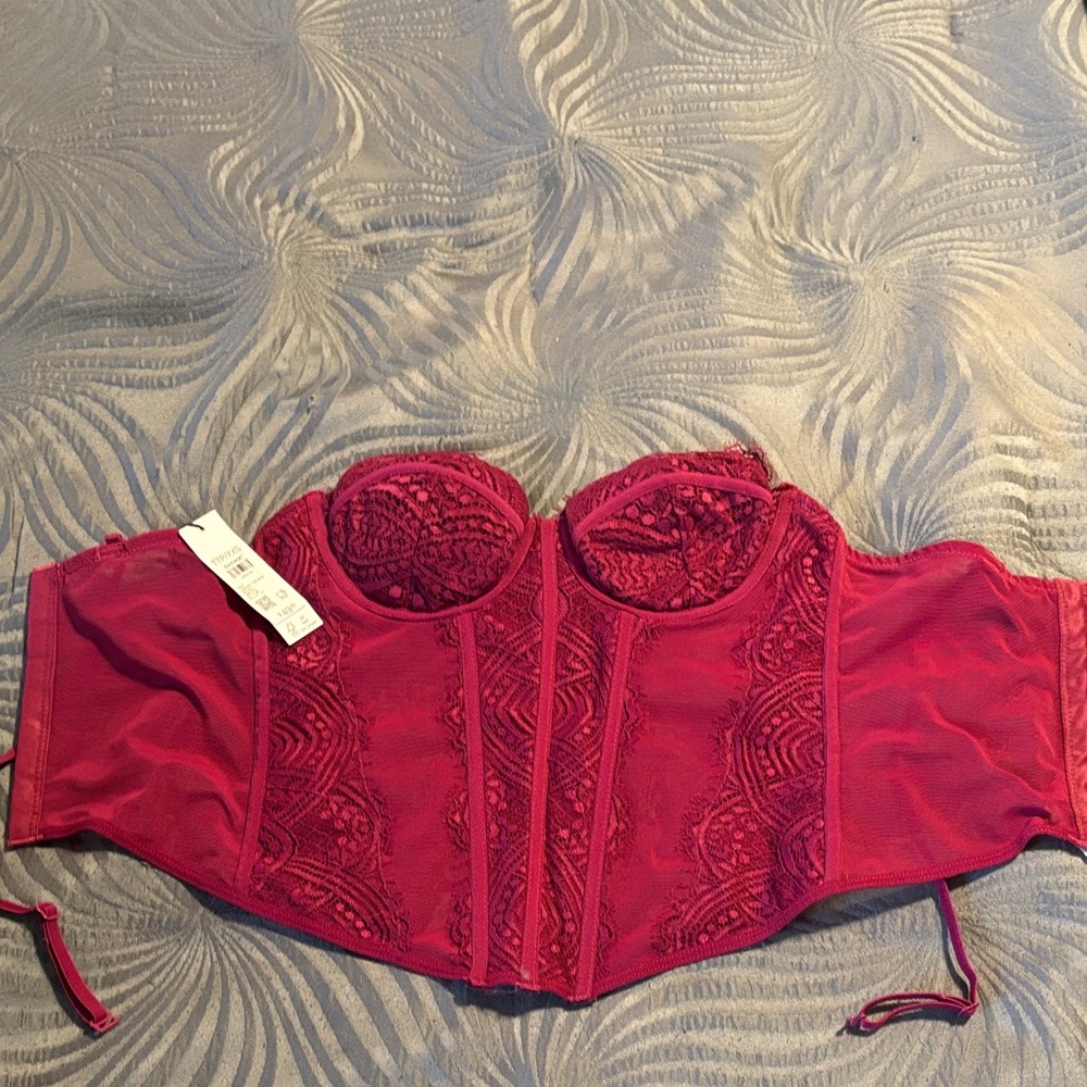 NWT Garage Lace Bustier - Deep Red